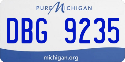 MI license plate DBG9235