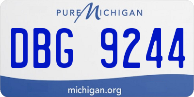 MI license plate DBG9244