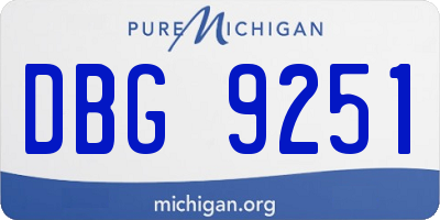 MI license plate DBG9251