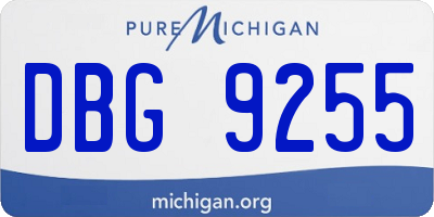 MI license plate DBG9255