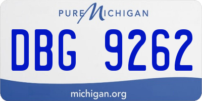 MI license plate DBG9262