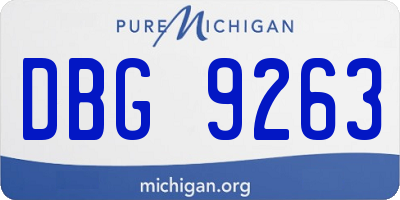 MI license plate DBG9263