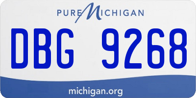 MI license plate DBG9268