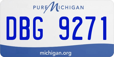 MI license plate DBG9271