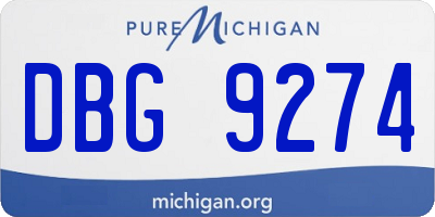 MI license plate DBG9274