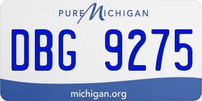 MI license plate DBG9275