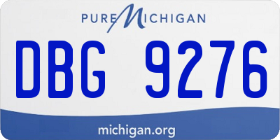 MI license plate DBG9276