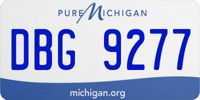 MI license plate DBG9277