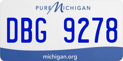 MI license plate DBG9278