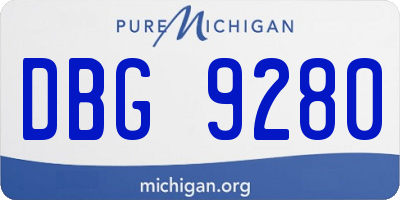 MI license plate DBG9280