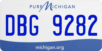 MI license plate DBG9282
