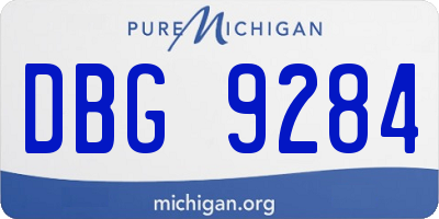 MI license plate DBG9284