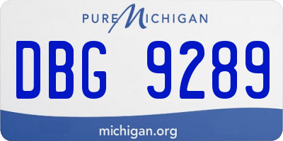 MI license plate DBG9289