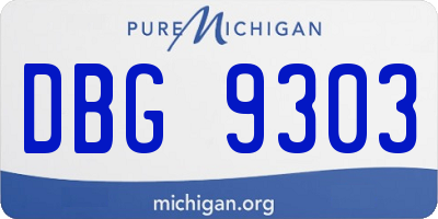 MI license plate DBG9303