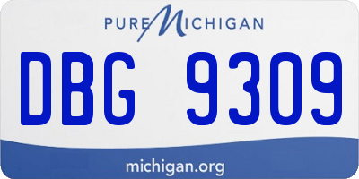 MI license plate DBG9309