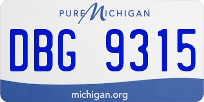MI license plate DBG9315