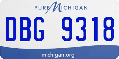 MI license plate DBG9318