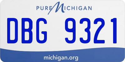 MI license plate DBG9321