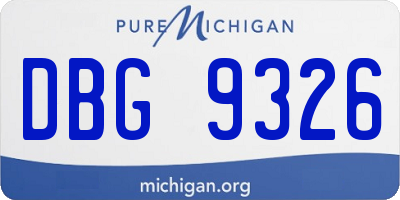 MI license plate DBG9326