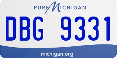 MI license plate DBG9331