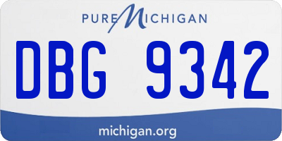 MI license plate DBG9342