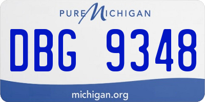 MI license plate DBG9348