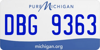 MI license plate DBG9363