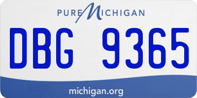 MI license plate DBG9365