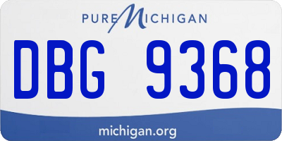 MI license plate DBG9368