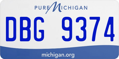 MI license plate DBG9374