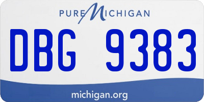 MI license plate DBG9383