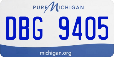 MI license plate DBG9405