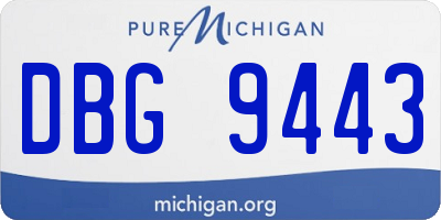 MI license plate DBG9443