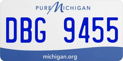 MI license plate DBG9455