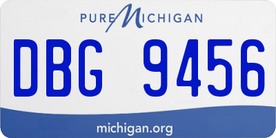 MI license plate DBG9456