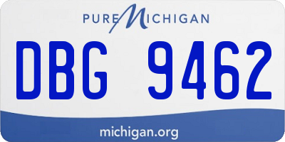 MI license plate DBG9462