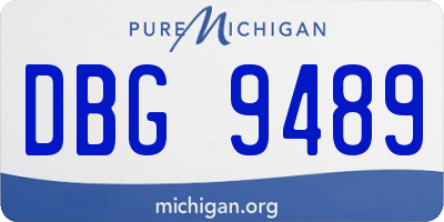 MI license plate DBG9489