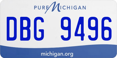 MI license plate DBG9496