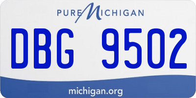 MI license plate DBG9502