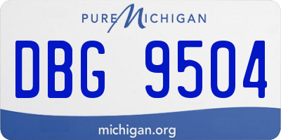 MI license plate DBG9504