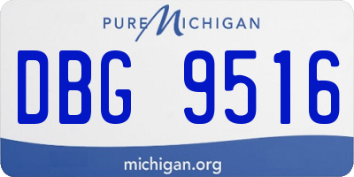 MI license plate DBG9516