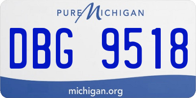 MI license plate DBG9518