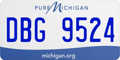 MI license plate DBG9524