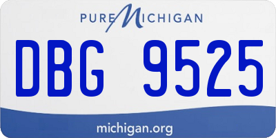 MI license plate DBG9525