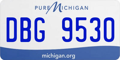 MI license plate DBG9530