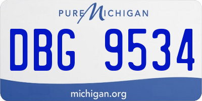 MI license plate DBG9534