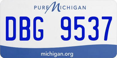 MI license plate DBG9537