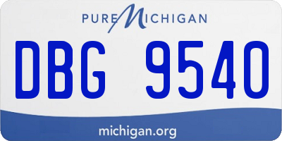 MI license plate DBG9540