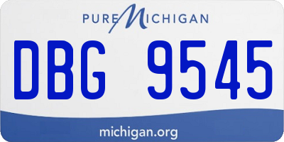 MI license plate DBG9545