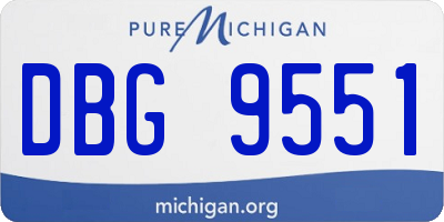 MI license plate DBG9551